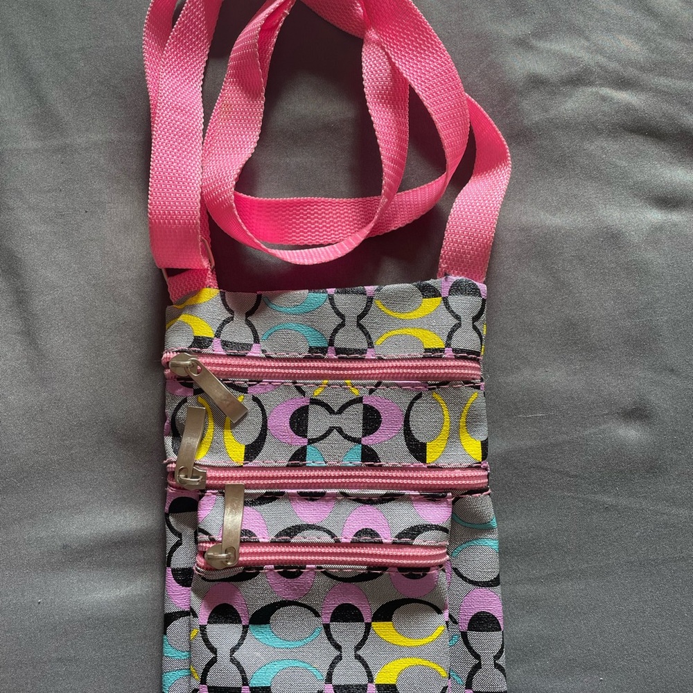 Coach Stylish Pink Patterned Crossbody Bag